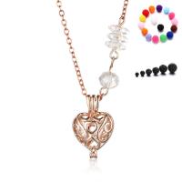 Floating Locket Necklace Brass with Crystal Heart plated for woman & hollow nickel lead & cadmium free 20-30mm Length Approx 38 cm Sold By PC