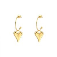 Titanium Steel  Earring, Heart, Vacuum Ion Plating, for woman, more colors for choice, 11.50x32mm, Sold By Pair