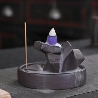 Backflow Incense Burner, Purple Clay, handmade, for home and office & durable & multifunctional, 103x100x65mm, Sold By PC