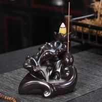 Backflow Incense Burner, Porcelain, handmade, for home and office & durable & multifunctional, 120x100x102mm, Sold By PC
