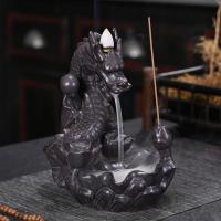 Backflow Incense Burner, Porcelain, handmade, for home and office & durable & multifunctional, 155x115x175mm, Sold By PC