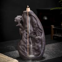 Backflow Incense Burner, Porcelain, handmade, for home and office & durable & multifunctional, 120x80x193mm, Sold By PC
