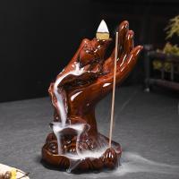Backflow Incense Burner, Porcelain, handmade, for home and office & durable & multifunctional, more colors for choice, 110x110x155mm, Sold By PC