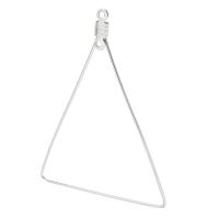 Stainless Steel Pendants, 201 Stainless Steel, Triangle, fashion jewelry & for woman, original color, 35x48x1mm, Hole:Approx 1mm, Sold By PC