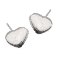 Stainless Steel Earring Stud Component 201 Stainless Steel Heart fashion jewelry & DIY original color Sold By PC