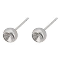 Stainless Steel Earring Stud Component 201 Stainless Steel fashion jewelry & DIY original color 6*6mm 0.8mm Sold By PC