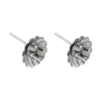 Stainless Steel Earring Stud Component 304 Stainless Steel fashion jewelry & DIY original color 10*10mm 0.8mm Sold By PC