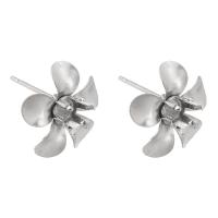 Stainless Steel Earring Stud Component, 304 Stainless Steel, fashion jewelry & DIY, original color, 15*15mm,0.8mm, Sold By PC