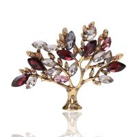 Rhinestone Brooch, Tibetan Style, Tree, plated, fashion jewelry & for woman & with rhinestone, more colors for choice, nickel, lead & cadmium free, 59x45mm, Sold By PC