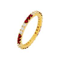 Cubic Zirconia Micro Pave Brass Ring gold color plated micro pave cubic zirconia & for woman 17.30mm Sold By PC