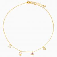 Cubic Zircon Micro Pave Brass Necklace, plated, micro pave cubic zirconia & for woman, more colors for choice, 450mm, Sold By PC