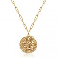 Brass Necklace gold color plated & for woman Length Approx 17.7 Inch Sold By PC