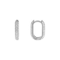 Brass Huggie Hoop Earring, plated, micro pave cubic zirconia & for woman, more colors for choice, 15.70x12.10mm, Sold By Pair