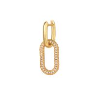 Huggie Hoop Drop Earring, Brass, gold color plated, micro pave cubic zirconia & for woman, gold, 10x28mm, Sold By PC