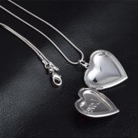Brass Locket Pendants, Heart, word love, real silver plated, lead & cadmium free, 29x28mm, Hole:Approx 3-5mm, 10PCs/Bag, Sold By Bag