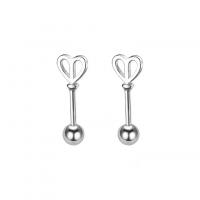 925 Sterling Silver Stud Earrings, plated, for woman, more colors for choice, 14x5mm, Sold By Pair
