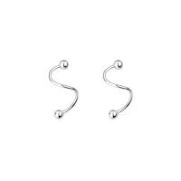 925 Sterling Silver Stud Earrings, plated, for woman, more colors for choice, 8x19mm, Sold By Pair