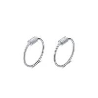 925 Sterling Silver Huggie Hoop Earring, Donut, plated, different size for choice & for woman, more colors for choice, Sold By Pair