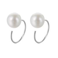 925 Sterling Silver Stud Earrings with Plastic Pearl & for woman silver color Sold By Pair