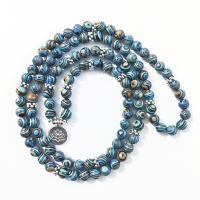 Malachite Agate Armbånd, med zink legering perle, flerlags & Unisex & forskellige stilarter for valg, flerfarvede, 8mm, Ca. 108pc'er/Strand, Solgt Per Ca. 34.01 inch Strand