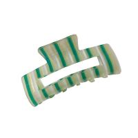 Acrylic Hair Claw Clip, stoving varnish, for woman & stripe, more colors for choice, 85x40mm, Sold By PC