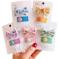Cloth Children Hair Accessories printing 2 pieces & for children 45mm Sold By PC