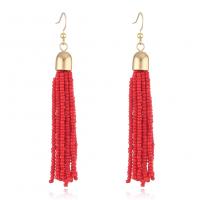 Fashion Fringe Earrings Seedbead with Zinc Alloy handmade fashion jewelry & for woman nickel lead & cadmium free Sold By Pair