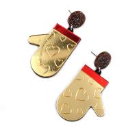 Acrylic Jewelry Earring fashion jewelry & for woman golden Sold By Pair