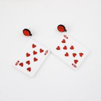 Acryl Schmuck Ohrring, Spielkarte, Modeschmuck & für Frau, 90x41mm, verkauft von Paar