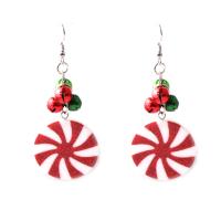Christmas Earrings, Acrylic, with Tibetan Style, Christmas Design & fashion jewelry & for woman, 75mm, Sold By Pair
