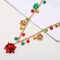 Christmas Necklaces Zinc Alloy with 1.97inch extender chain KC gold color plated Christmas Design & fashion jewelry & for woman & with rhinestone nickel lead & cadmium free Length Approx 19.69 Inch Approx 7.09 Inch Sold By PC