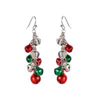 Christmas Earrings Zinc Alloy platinum color plated Christmas Design & fashion jewelry & for woman nickel lead & cadmium free 60mm Sold By Pair