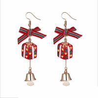 Christmas Earrings, Tibetan Style, with Resin, Christmas Design & fashion jewelry & for woman, nickel, lead & cadmium free, 80x20mm, Sold By Pair