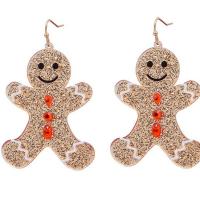 Kerst Oorbellen, Acryl, Gingerbread Man, Kerstontwerp & mode sieraden & voor vrouw, 60x40mm, Verkocht door pair