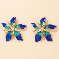 Tibetan Style Stud Earring, fashion jewelry & for woman & enamel, more colors for choice, nickel, lead & cadmium free, 50x50mm, Sold By Pair