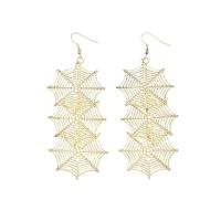 Iron Drop Earring Spider Web fashion jewelry & for woman nickel lead & cadmium free Sold By Pair