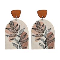 Wood Earring, fashion jewelry & for woman, more colors for choice, 60mm, 2Pairs/Bag, Sold By Bag