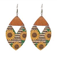 Drewniany Kolczyk, Drewno, biżuteria moda & dla kobiety, dostępnych więcej kolorów, 90mm, 2par/torba, sprzedane przez torba