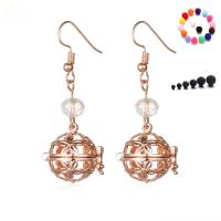 Brass Drop Earring with Crystal Round plated for woman & hollow nickel lead & cadmium free 20-30mm Sold By Pair