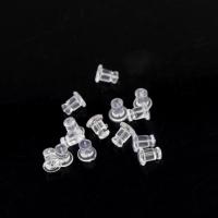 Silicone Ear Nut Component, clear, 7x5mm, Approx 10000PCs/Bag, Sold By Bag