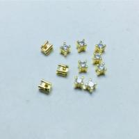 Brass Clawed Cubic Zirconia, with Cubic Zirconia, real gold plated, DIY & faceted, more colors for choice, nickel, lead & cadmium free, 3mm, Approx 50PCs/Bag, Sold By Bag