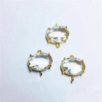 Crystal Connector, with Brass, Oval, gold color plated, DIY & faceted & 1/1 loop, more colors for choice, 10x18mm, Approx 30PCs/Bag, Sold By Bag
