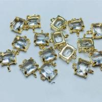 Crystal Connector, with Brass, Rectangle, gold color plated, DIY & faceted & 1/1 loop, more colors for choice, 8x10mm, Approx 50PCs/Bag, Sold By Bag