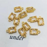 Crystal Pendants, with Brass, Rectangle, gold color plated, Unisex & faceted, more colors for choice, 4x7mm, Approx 50PCs/Bag, Sold By Bag