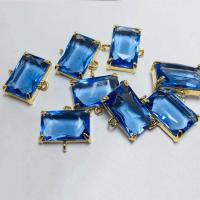 Crystal Connector, with Brass, Rectangle, gold color plated, DIY & faceted & 1/1 loop, more colors for choice, 9x15mm, Approx 50PCs/Bag, Sold By Bag