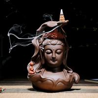 Backflow Incense Burner, Purple Clay, handmade, for home and office & durable, 180x230mm, Sold By PC