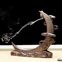 Backflow Incense Burner, Porcelain, handmade, for home and office & durable & multifunctional, 200x50x190mm, Sold By PC
