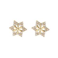 Cubic Zirconia Micro Pave Brass Earring, fashion jewelry & micro pave cubic zirconia & for woman, golden, nickel, lead & cadmium free, 10mm, Sold By Pair
