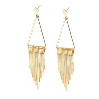 Fashion Fringe Earrings, Iron, fashion jewelry & for woman, golden, nickel, lead & cadmium free, 80x21mm, Sold By Pair