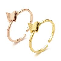 Titanium Čelik Finger Ring, Leptir, modni nakit & za žene, više boja za izbor, 6mm,2*1.2mm, Prodano By PC